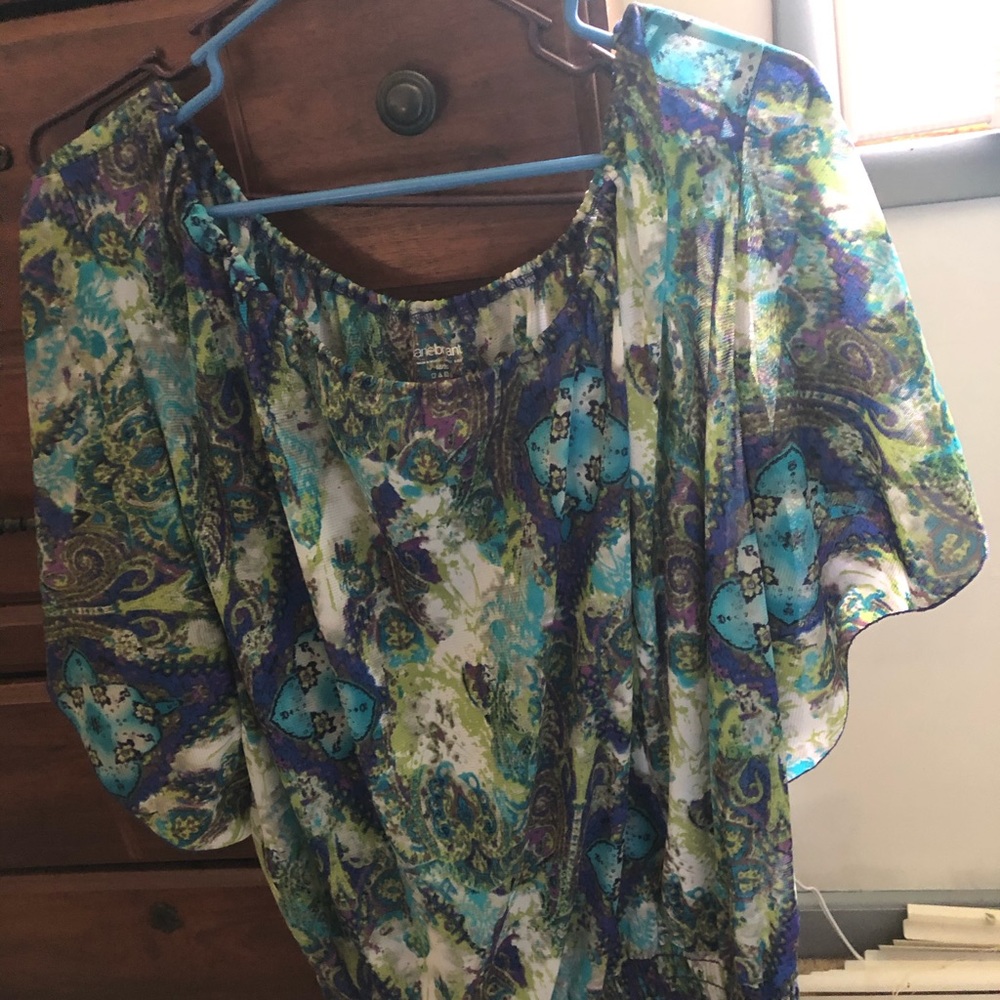 Cute butterfly sleeve plus size casual career top